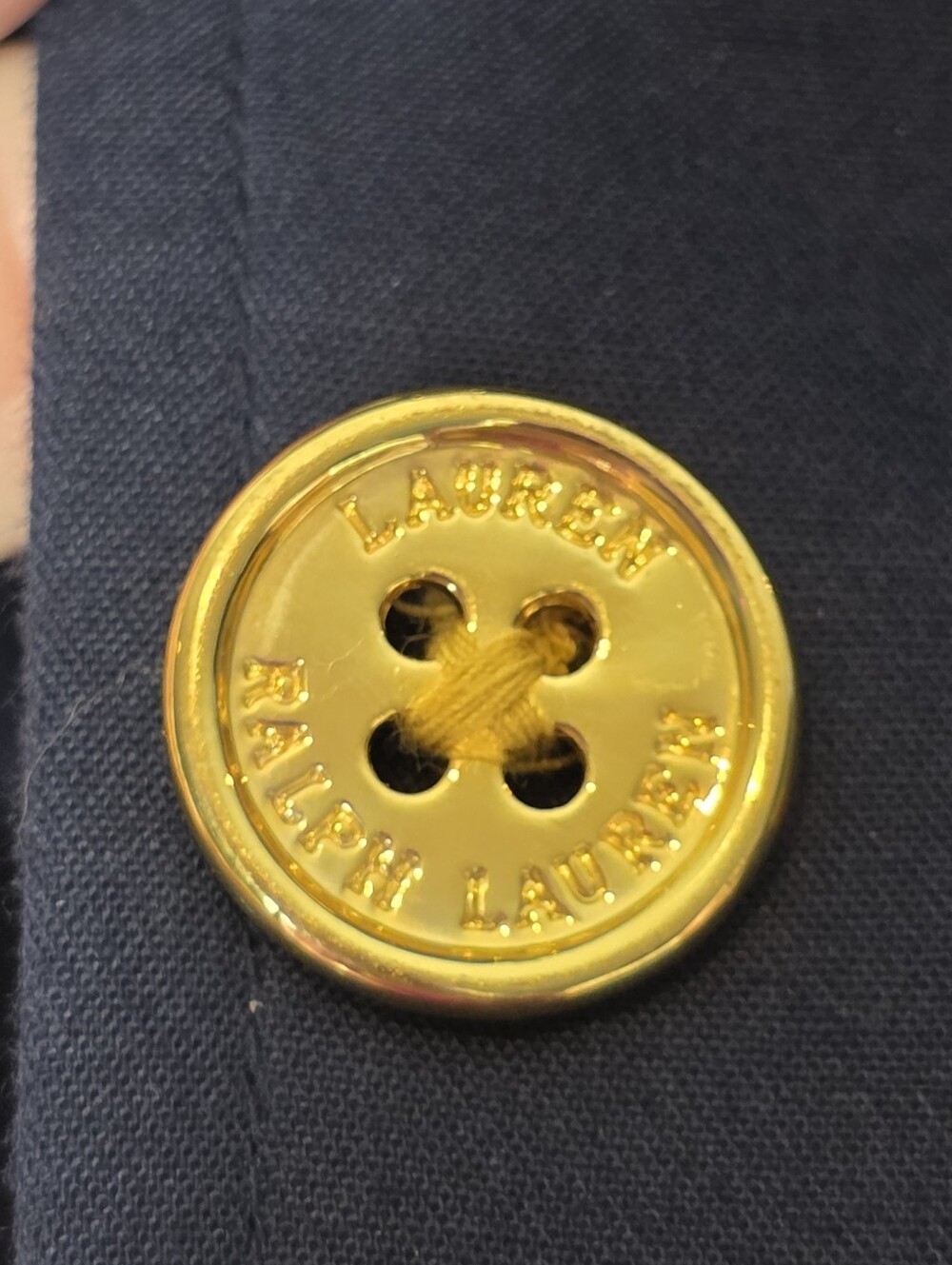 Lauren Ralph Lauren Navy Cotton Crest Blazer Gold Buttons Size 14 Heritage - Picture 5 of 11